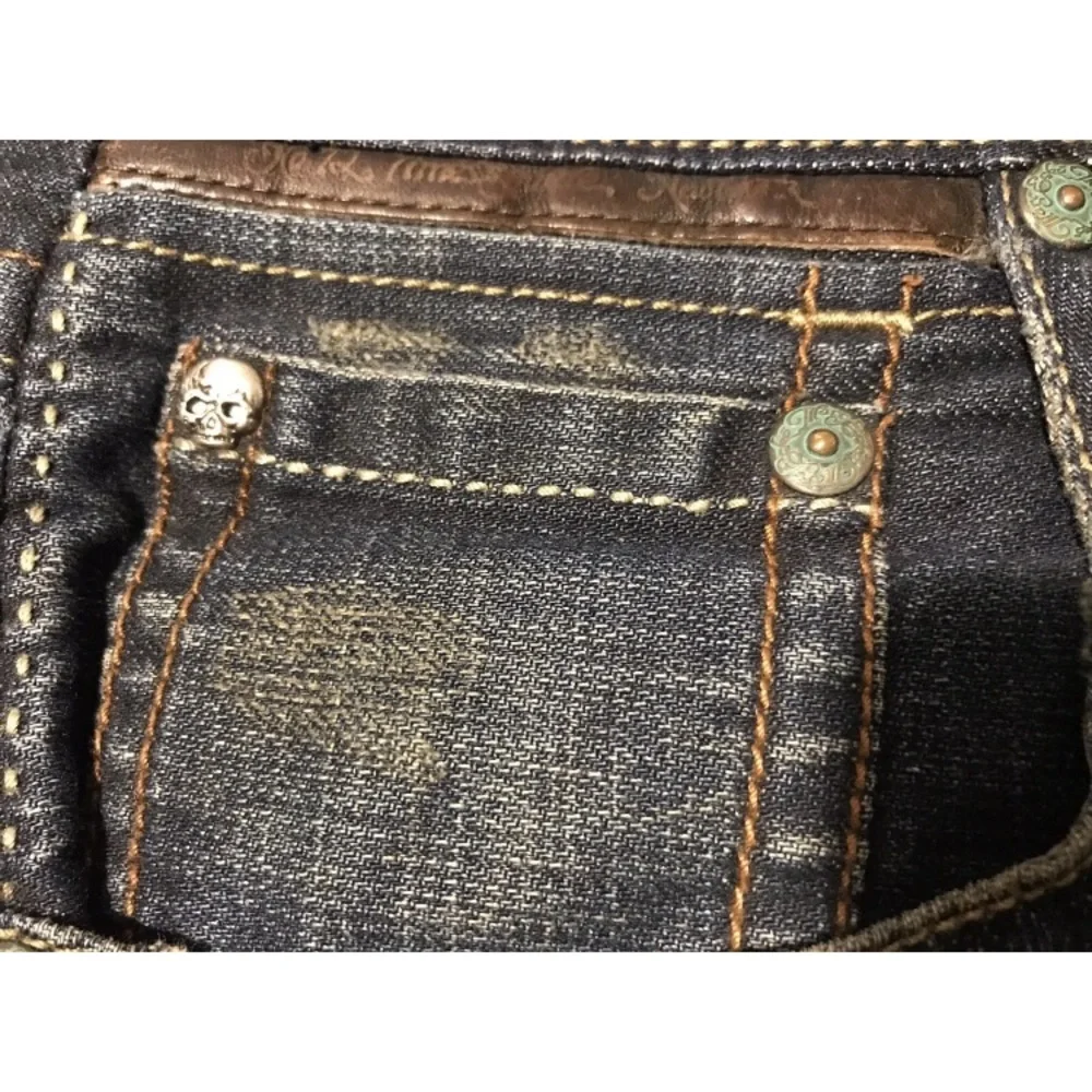 Vintage Marc Ecko Cut & Sew Regular Distressed Denim Jeans 34x32 Nyc Rlx Stadium - Picture 6 of 10